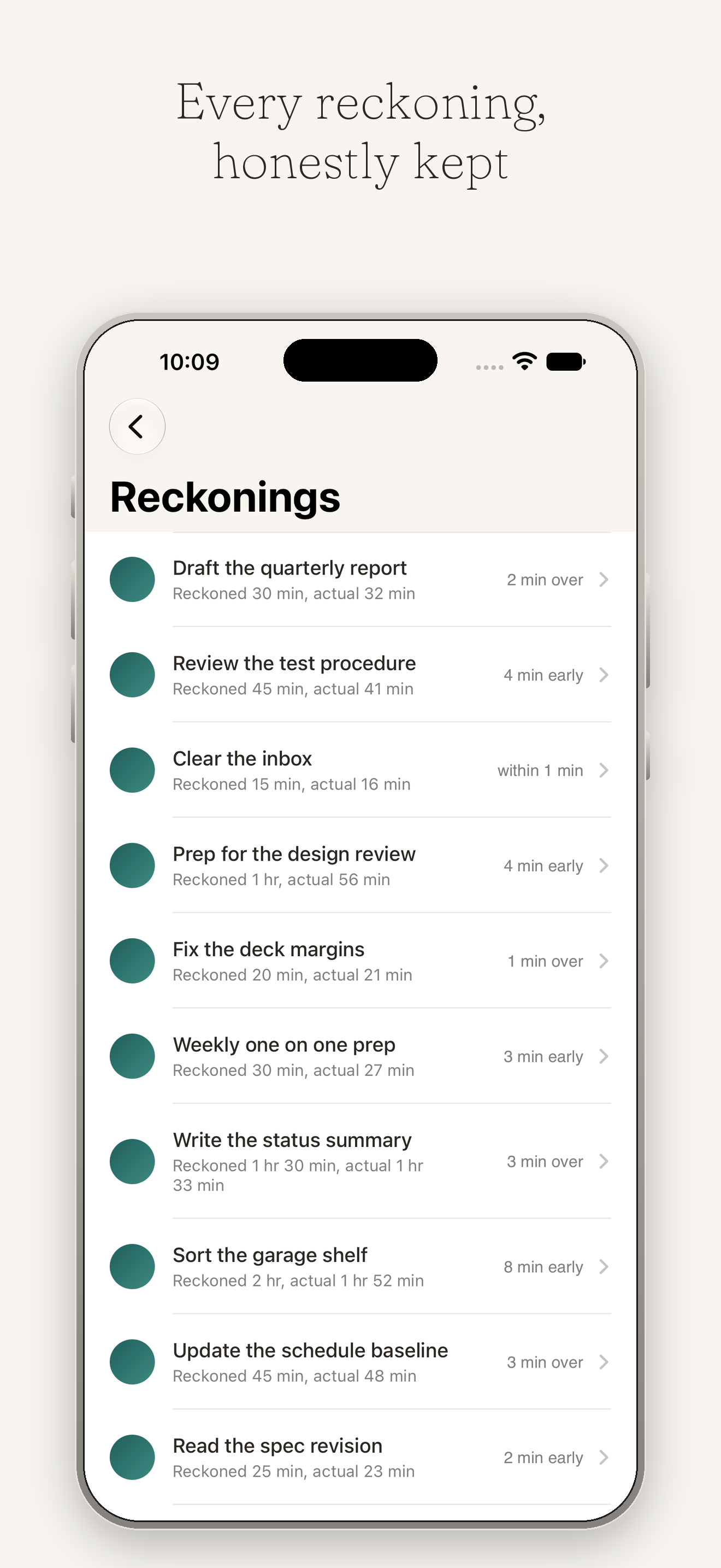 The list of past reckonings