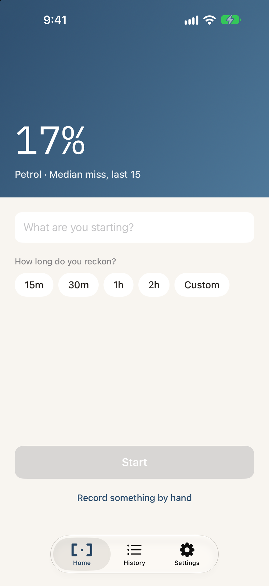 Home at the Petrol stage, a 17 percent median miss, with duration chips to start a reckoning.